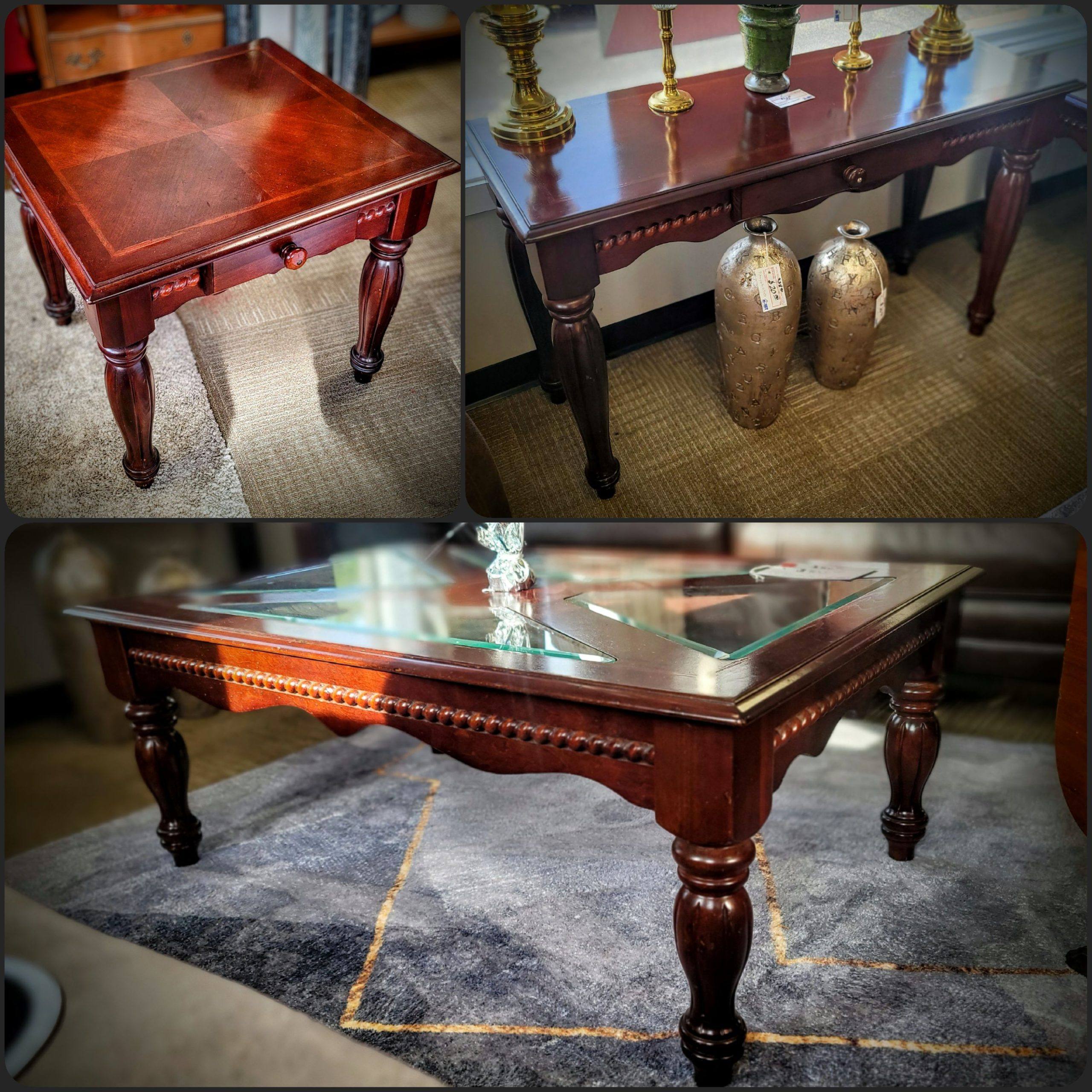 Cherry 3pc Occasional Table set Coffee, End and Sofa