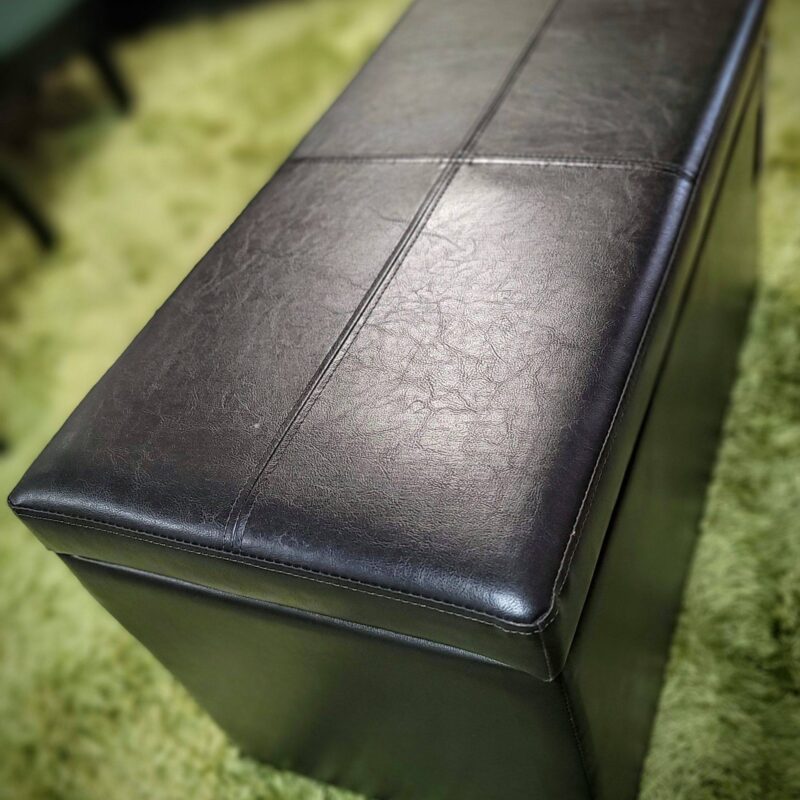 Faux Leather Storage Ottoman