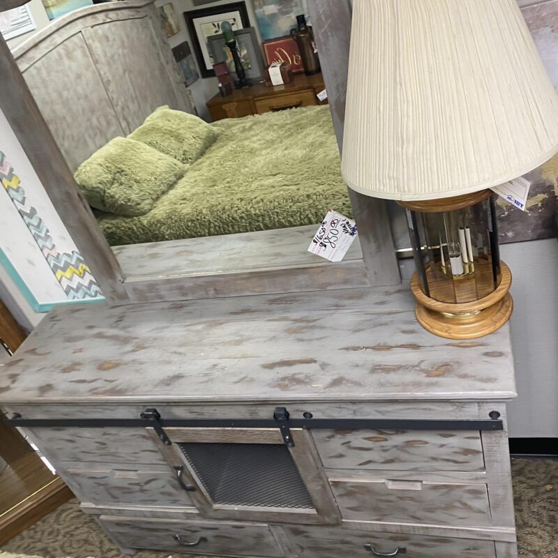 Stone Washed Queen Bed Set W/ Dresser