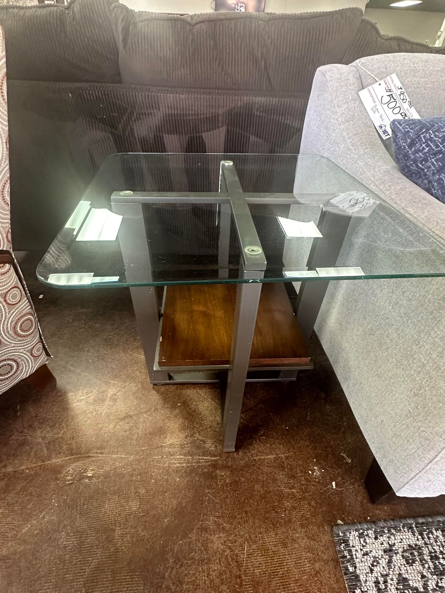 Jensen-Lewis BDI Glass coffee and end tables set