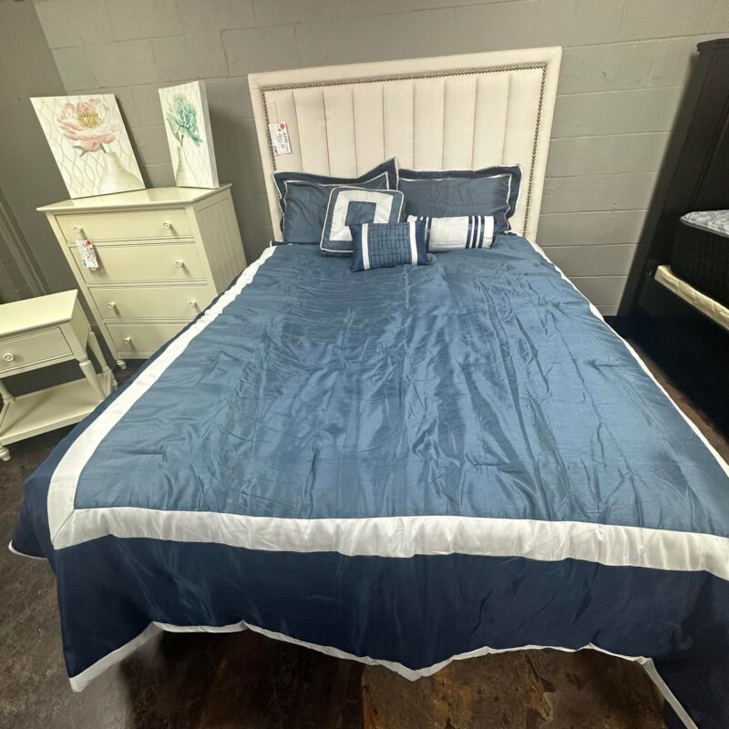 Loom & Leaf by Saatva and upholstered headboard set