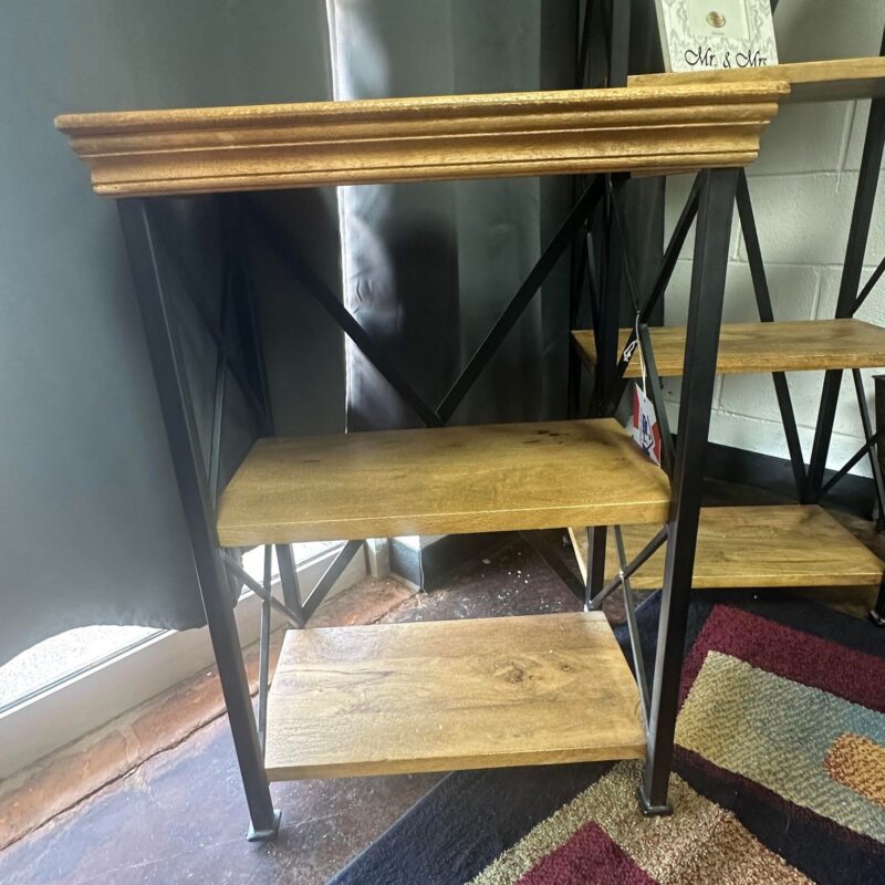 Industrial Side Table metal and wood