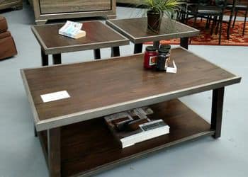Brassex Indira 3Pc coffee table set in walnut brown