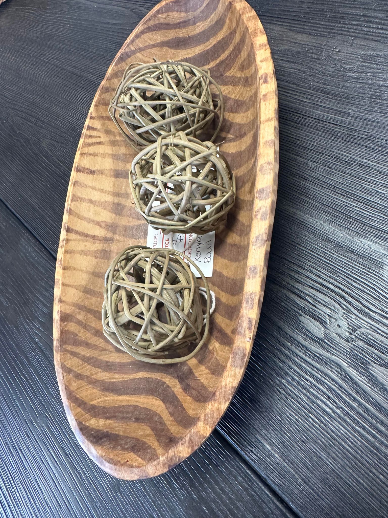 Kenyan wooden bowl zebra