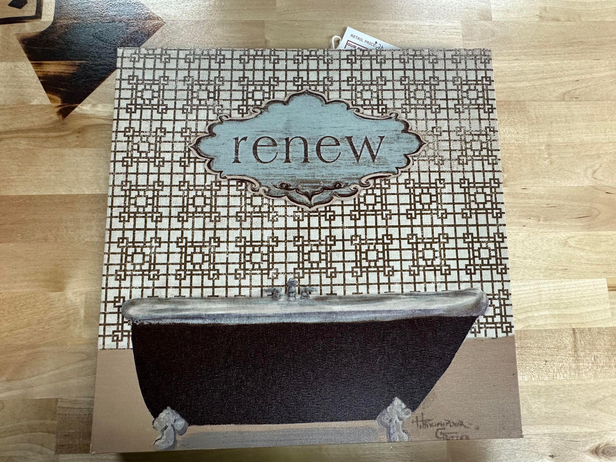 Renew Bathtub Canvas Art 12" x 12"