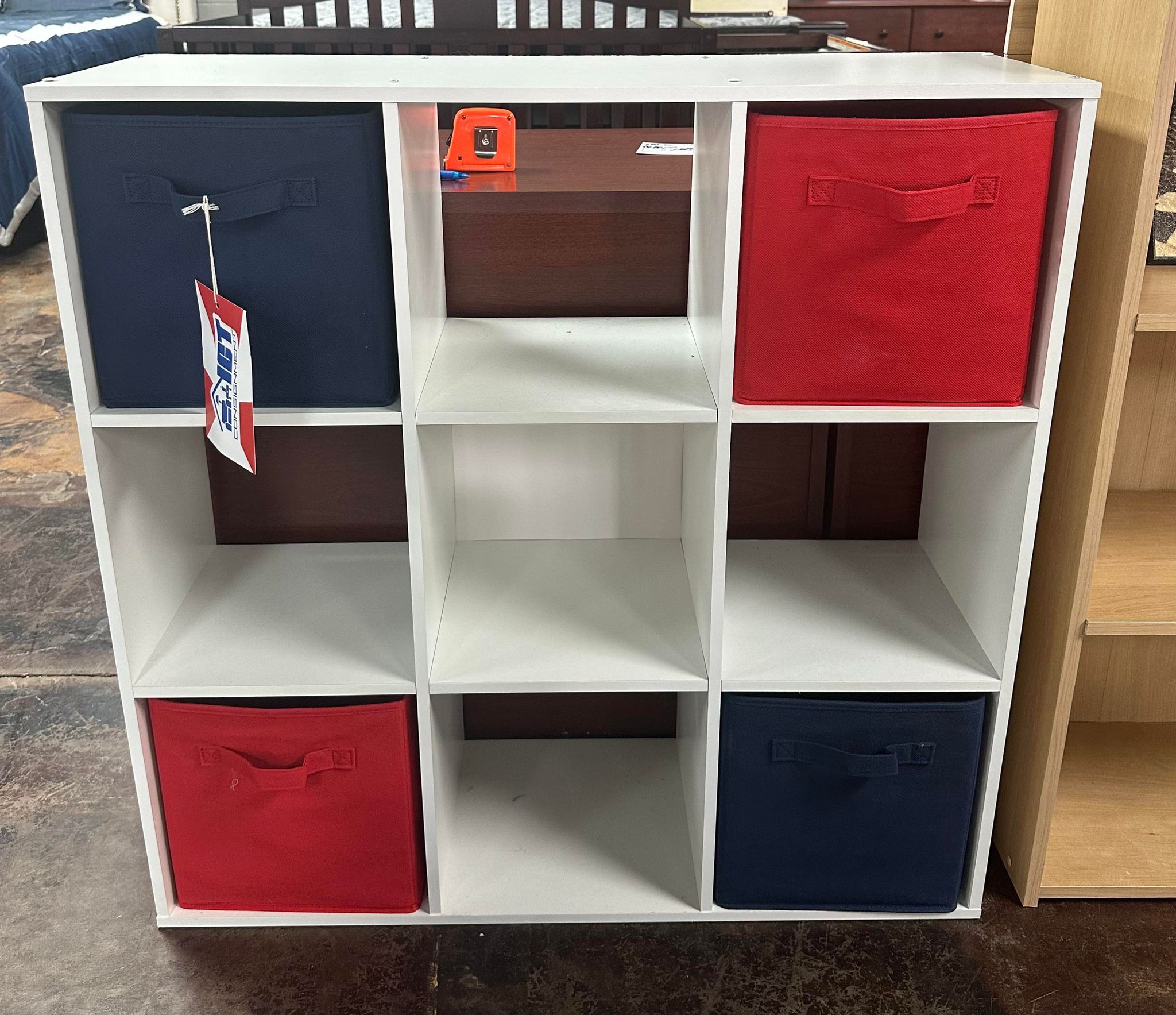 White nine hole cubby