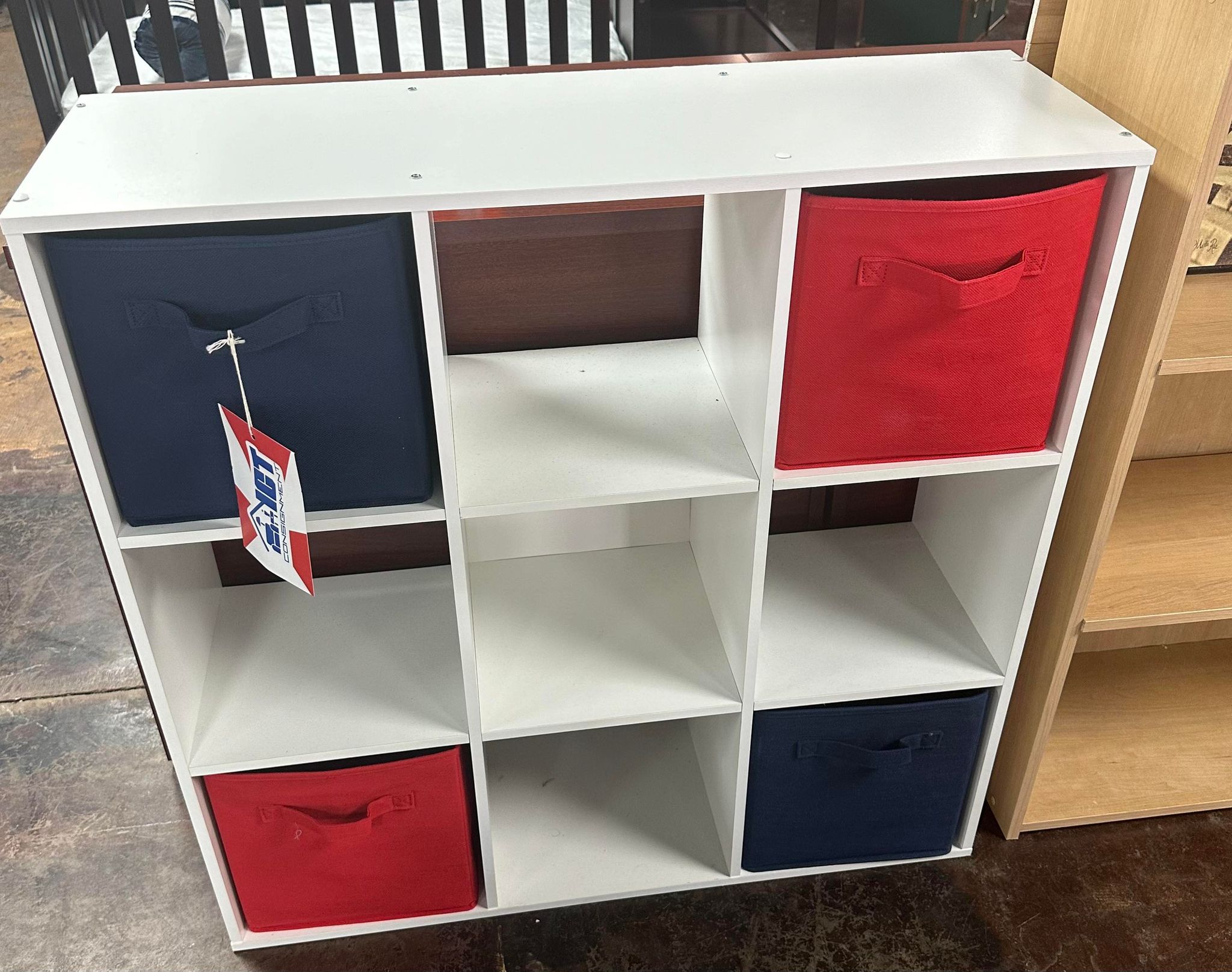 White nine hole cubby