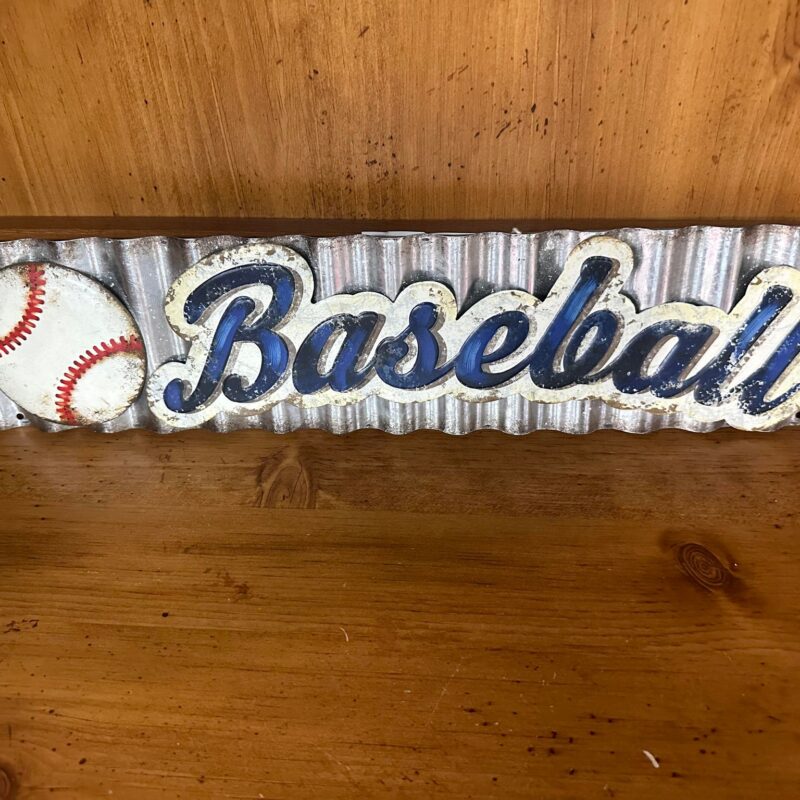 3D Baseball rustic Tin Art