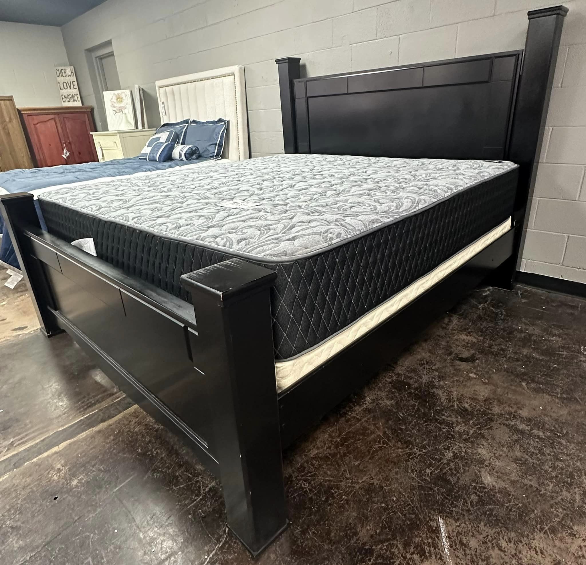 The Ashley Furniture King Bed Frame in Dark Brown