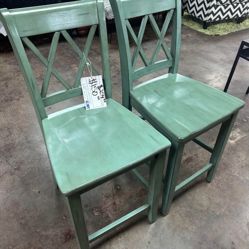 The Dine Veneer side chairs Teal Blue 2pc set